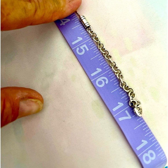 Brighton Small Crystal Studded Heart Necklace Delicate Chain Silver Plated EUC - Picture 5 of 5